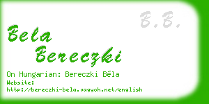 bela bereczki business card